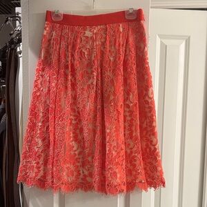 Eva Mendes for New York & Company Vibrant Red Lace A-Line Skirt